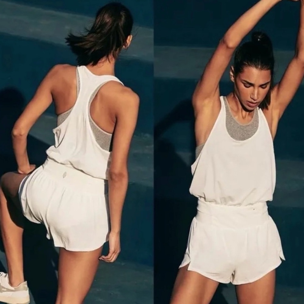 NWT Free People Movement Light as Air Runsie White Romper Size Medium